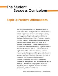Topic 3: Positive Affirmations